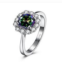 May Polly European and American fashion trendsetter flower color zircon ring