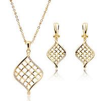 May Polly Europe and the United States grid simple fashion necklace earrings set