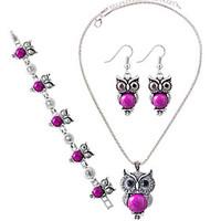 may polly fashion with owl necklace earrings bracelet set