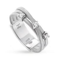 marco bicego goa three stone brilliant cut diamond ring in 18 carat wh ...