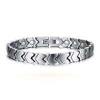 magnetic therapy bracelet mens jewelry health care silver titanium ste ...