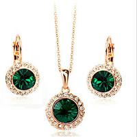 May Polly Are small crystal Pendant Necklace Earrings Set