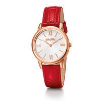 match point rose gold small red watch