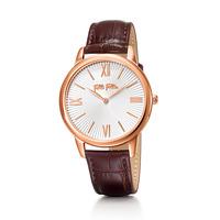 match point rose gold large brown watch