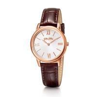 match point rose gold small brown watch