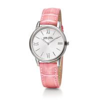 match point silver small pink watch