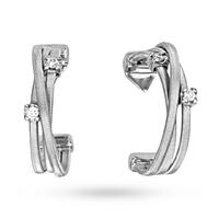 marco bicego goa 18ct white gold diamond hoop earrings