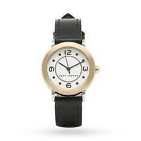 marc jacobs womens riley black leather strap watch 28mm mj1516