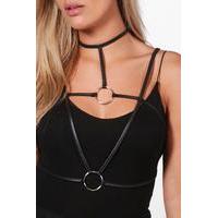 Maisie PU and Ring Harness - black