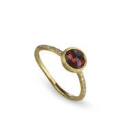 Marco Bicego Jaipur 18ct Yellow Gold Pink Tourmaline Diamond Ring