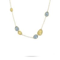 marco bicego lunaria 18ct gold aquamarine petal shaped necklace