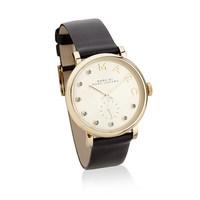 Marc by Marc Jacobs Baker Dexter Black Leather Gold Watch