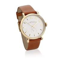 Marc by Marc Jacobs Baker Tan Leather Gold Watch