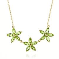 marquise cut peridot pendant necklace 42ct in 9ct gold