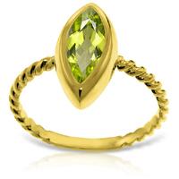 Marquise Cut Peridot Ring 2.0ct in 9ct Gold