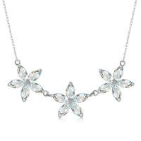 marquise cut aquamarine pendant necklace 42ct in 9ct white gold