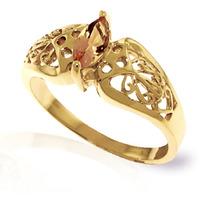 Marquise Cut Citrine Filigree Ring 0.2ct in 9ct Gold