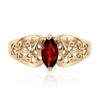 Marquise Cut Garnet Filigree Ring 0.2ct in 9ct Gold