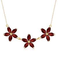 Marquise Cut Garnet Pendant Necklace 4.2ct in 9ct Gold