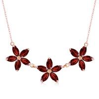 Marquise Cut Garnet Pendant Necklace 4.2ct in 9ct Rose Gold