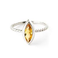 Marquise Cut Citrine Ring 1.7ct in 9ct White Gold