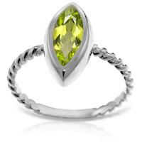 Marquise Cut Peridot Ring 2.0ct in 9ct White Gold