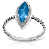 Marquise Cut Blue Topaz Ring 2.5ct in 9ct White Gold