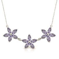 Marquise Cut Tanzanite Pendant Necklace 4.0ct in 9ct White Gold