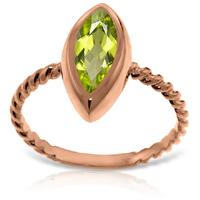 Marquise Cut Peridot Ring 2.0ct in 9ct Rose Gold