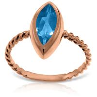 Marquise Cut Blue Topaz Ring 2.5ct in 9ct Rose Gold