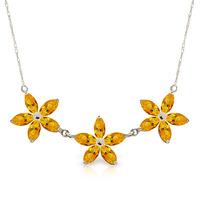 Marquise Cut Citrine Pendant Necklace 4.2ct in 9ct White Gold