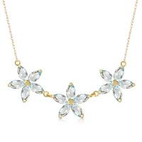 Marquise Cut Aquamarine Pendant Necklace 4.2ct in 9ct Gold