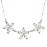 Marquise Cut Aquamarine Pendant Necklace 4.2ct in 9ct Rose Gold