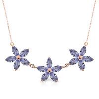 Marquise Cut Tanzanite Pendant Necklace 4.0ct in 9ct Rose Gold