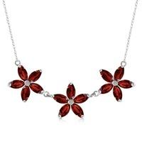 Marquise Cut Garnet Pendant Necklace 4.2ct in 9ct White Gold