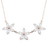 Marquise Cut White Topaz Pendant Necklace 4.75ct in 9ct Rose Gold