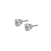 mastercut contemporary 18ct white gold single stone 030ct diamond earr ...