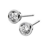 Mastercut Contemporary 18ct Single Stone Rollover Diamond Earrings C2ER002 040W