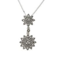 Marcasite Set Silver Pendant and Chain