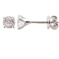 mastercut simplicity 18ct single stone 100ct diamond earrings c5er001  ...