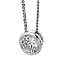 Mastercut Contemporary 18ct White Gold Single Stone Roll Over 0.15ct Diamond Pendant C2PE002-015W