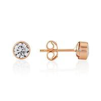 Mark Milton 9ct Rose Gold and Cubic Zirconia 4mm Round Stud Earrings