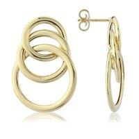 mark milton 9ct yellow gold triple ring drop earrings