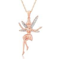 Mark Milton 9ct Rose Gold and Diamond Fairy Pendant Necklace