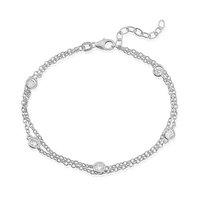 mark milton endless rhodium plated silver and cubic zirconia bracelet