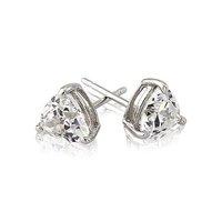 Mark Milton 9ct White Gold and Cubic Zirconia Trillion Earrings