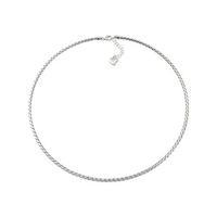 Mark Milton White Gold Spotlight Barley Corn Wire Necklace