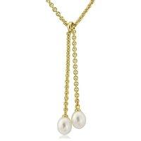 Mark Milton 18ct Yellow Gold Plate Pearl Lariat Necklace