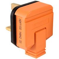 masterplug hdpt13o hdpt130 plug 13a thermoplastic orange