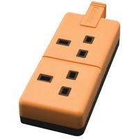 masterplug els132 orgc free mains socket 13a dual orange